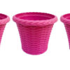 Set of 3 Round Plastic Pot
