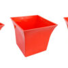 Set of 3 Red Ruby Square Pot